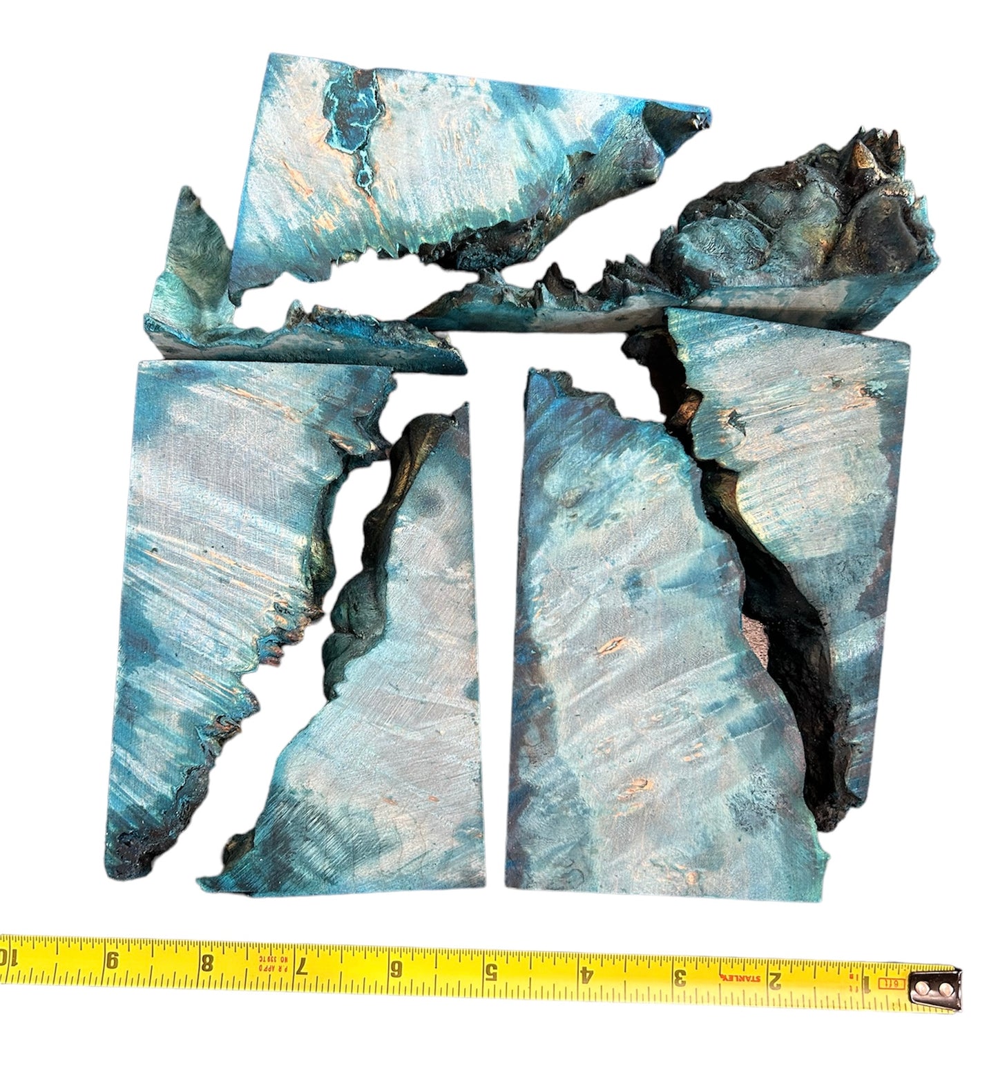 Blue dye stabilized maple Burl casting lot