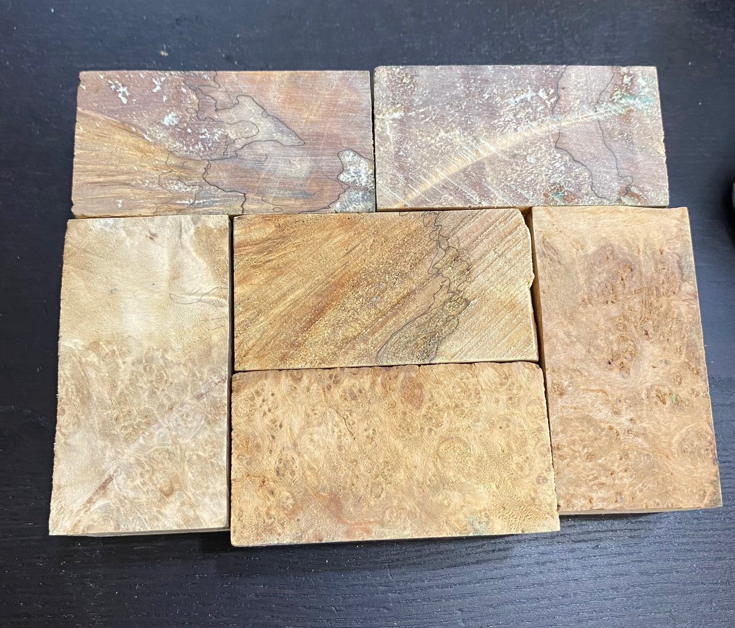 Stabilized spalted maple Burl bottle stopper blocks
