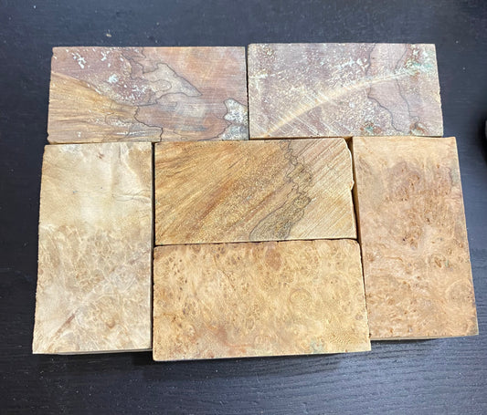 Stabilized spalted maple Burl bottle stopper blocks
