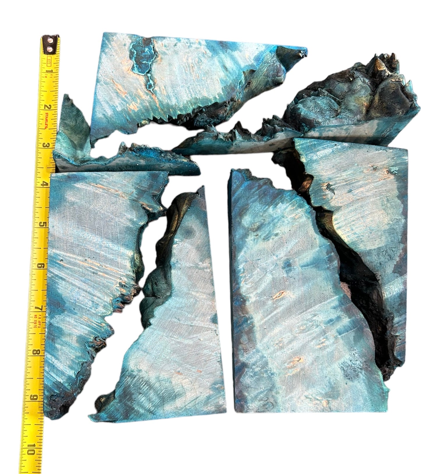 Blue dye stabilized maple Burl casting lot