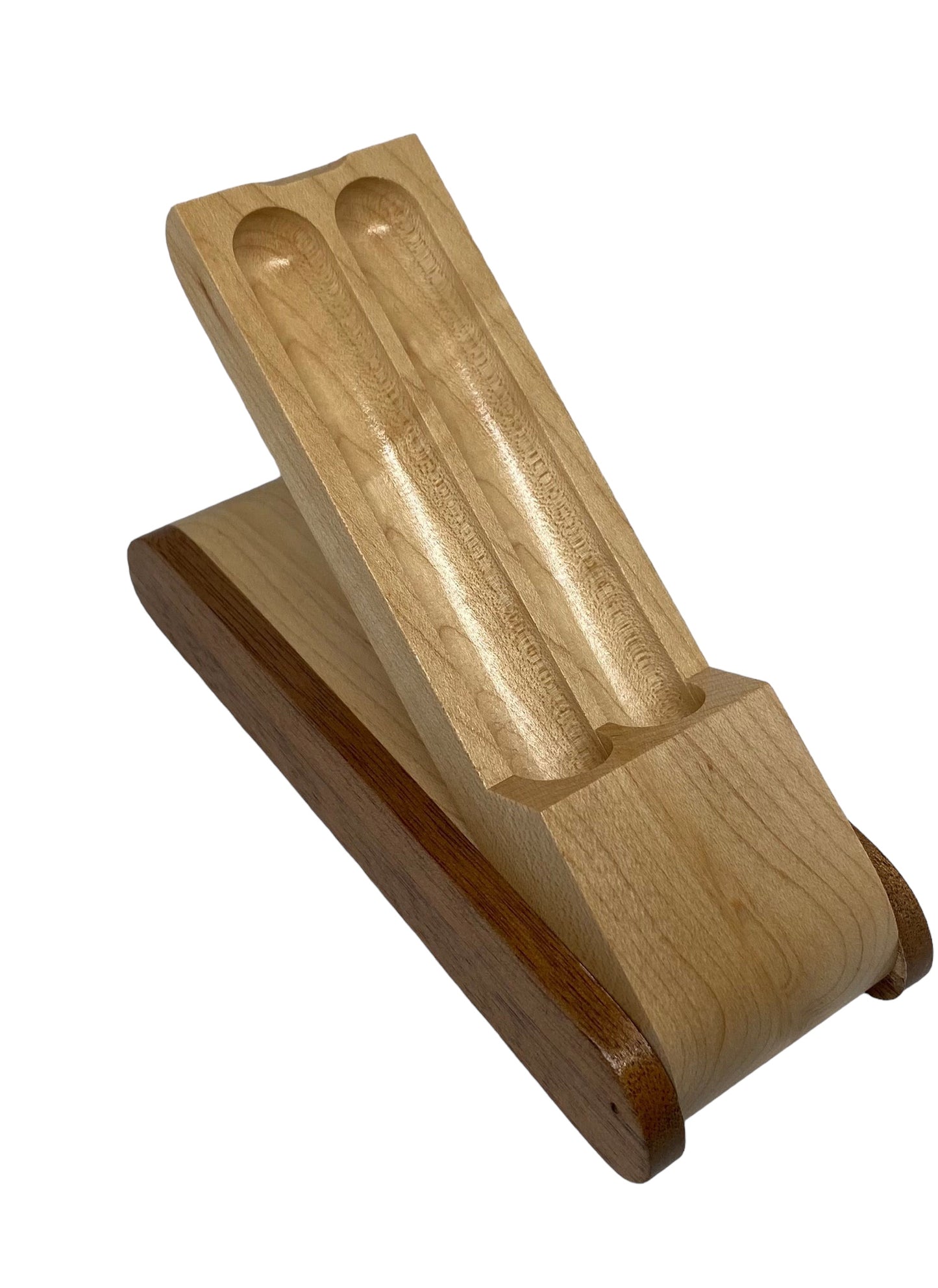 Maple and rosewood double pen case