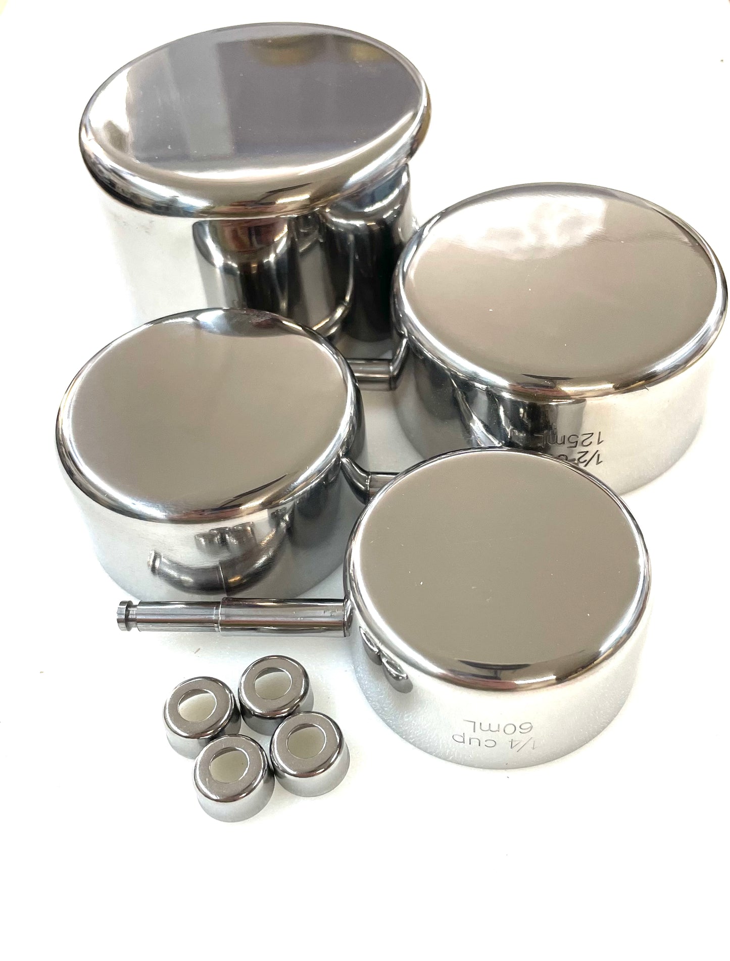 Stainless steel measuring cup turning kit