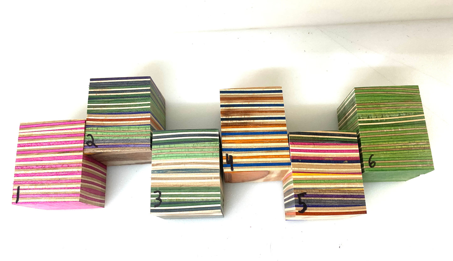 Recycled skateboard bottle stopper blanks