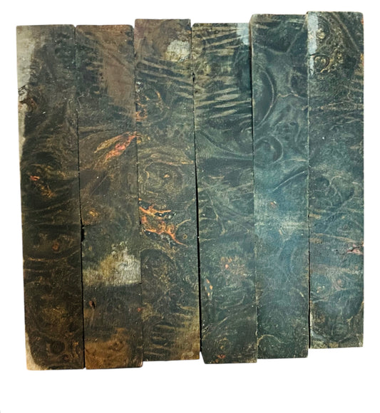 Black dye stabilized maple burl pen blanks