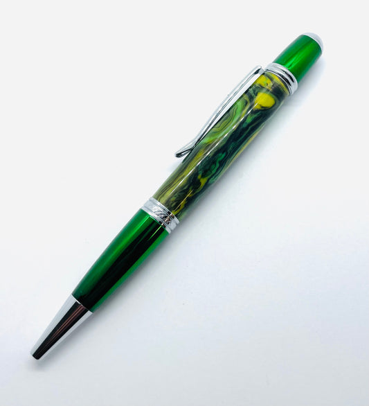 Monarch pen kit: Chrome & Green