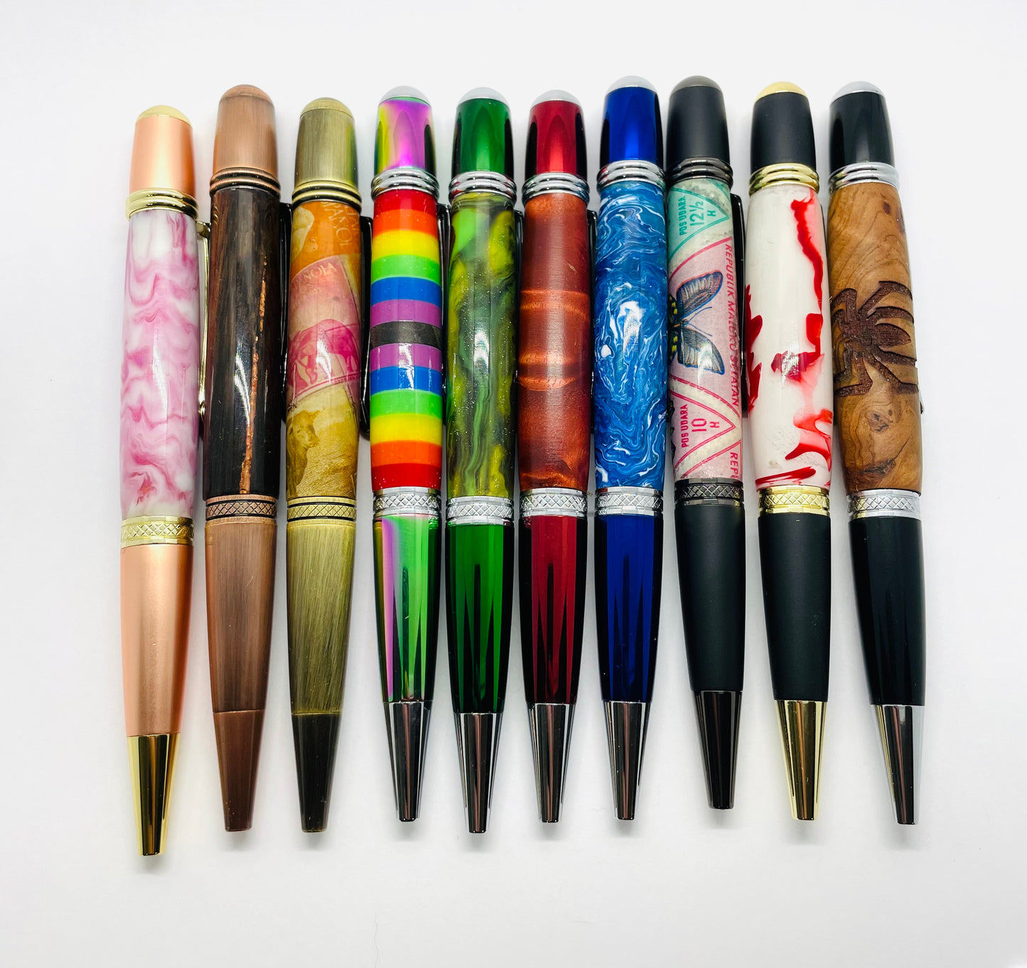 Monarch pen kit: Rainbow & Chrome