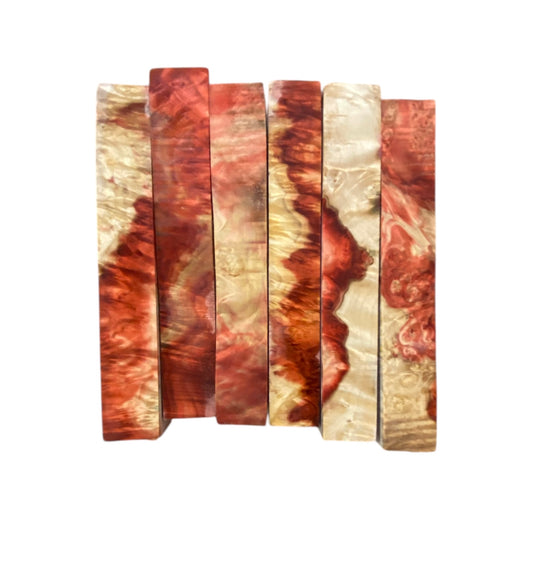 Stabalized Flame box elder burl pen blanks