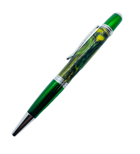 Monarch pen kit: Chrome & Green